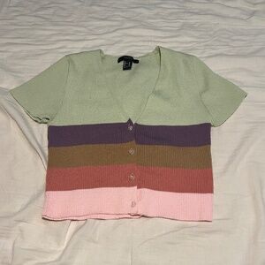 Color Block Cardigan Top